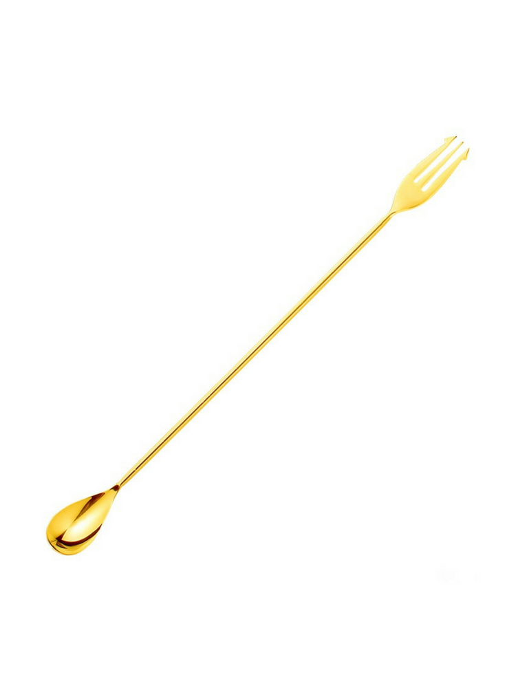 barspoon: trident 33cm gold