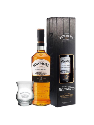 bowmore 12 year old gift box with glass
